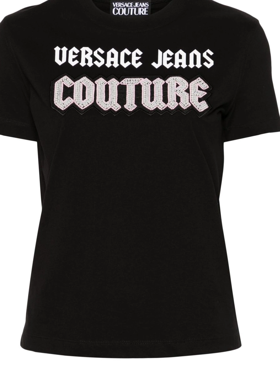Cheap Couture Women Jeans Versace T-shirt cotton bead-embellished 0629